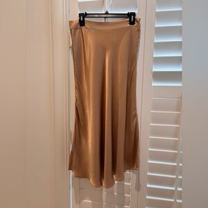 DO+BE Shimmering Gold A-Line Skirt Size Large
